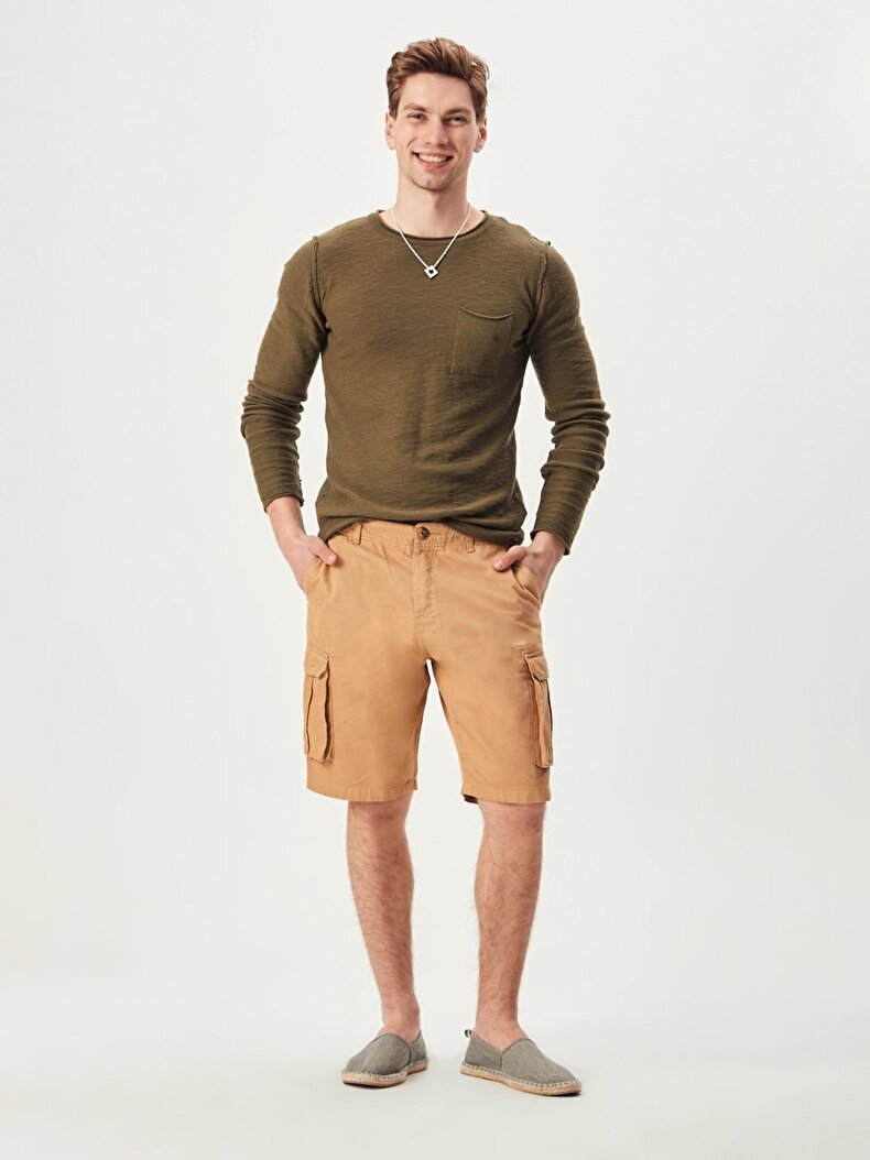 With Pockets Long Sleeve Grün Pullover