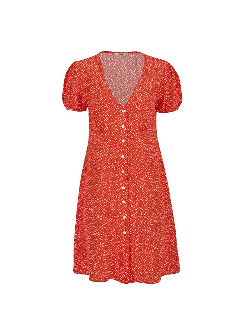 Dots Front Buttoned Jurk