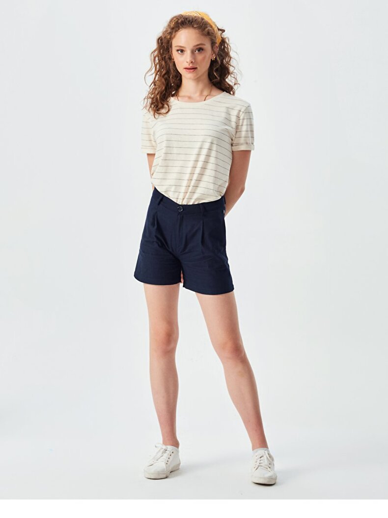 With Pension Short Dunkelblau Shorts
