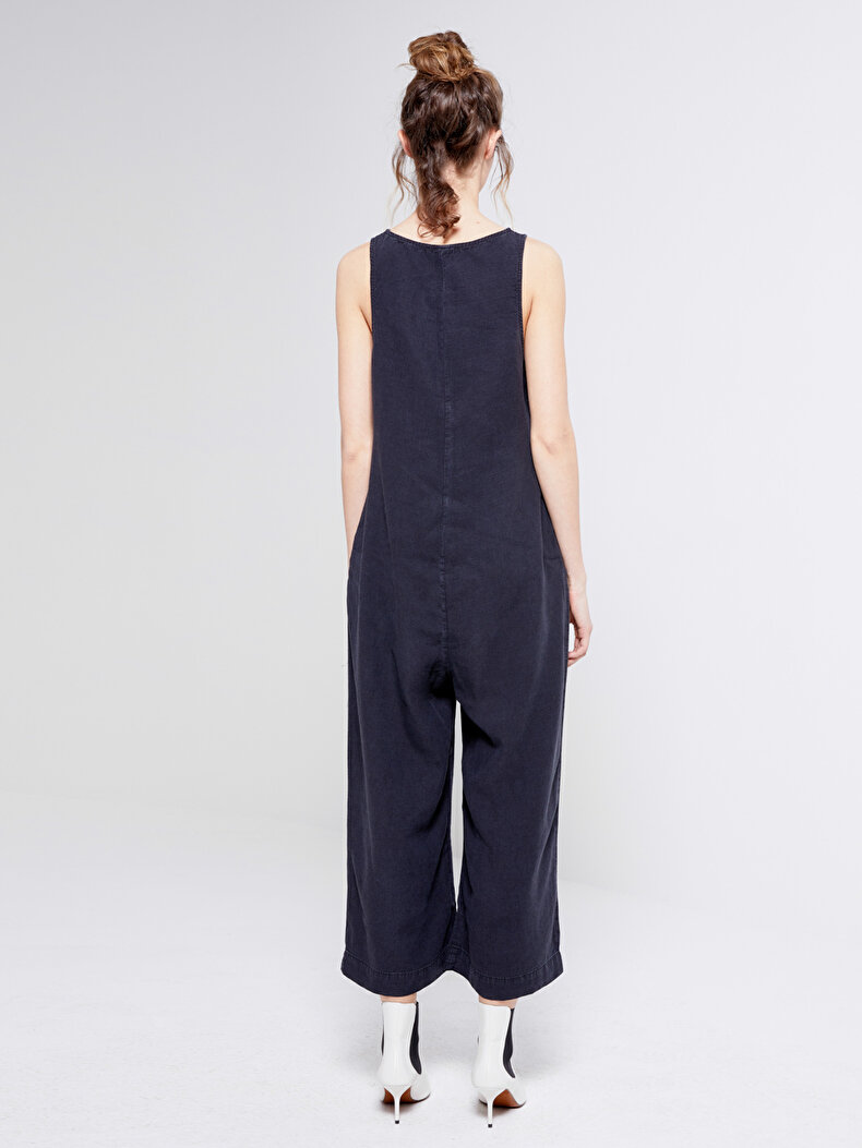 Sleeveless With Pockets Schwarz Overall