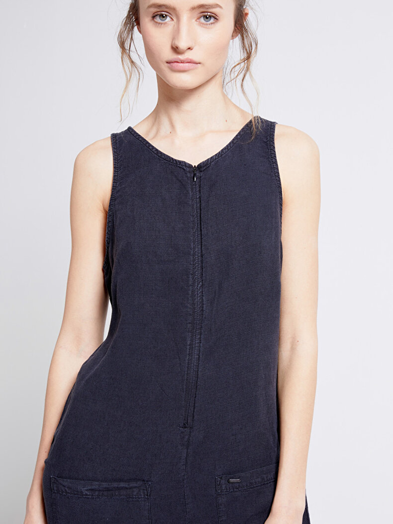 Sleeveless With Pockets Schwarz Overall