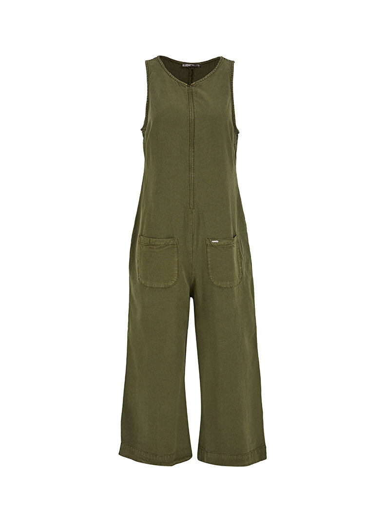 Sleeveless With Pockets Grün Overall