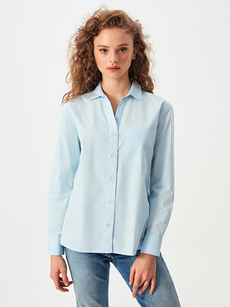Classic Collar With Pockets Blue Hemd
