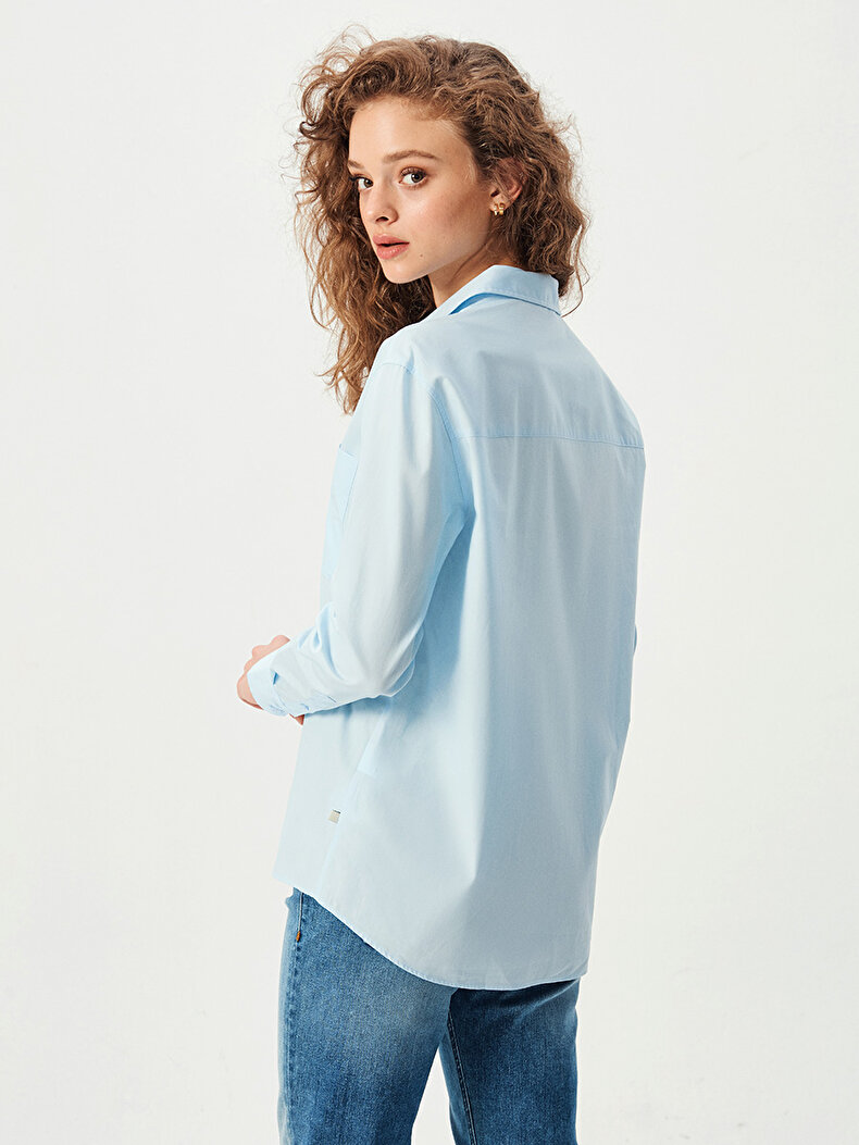 Classic Collar With Pockets Blue Hemd