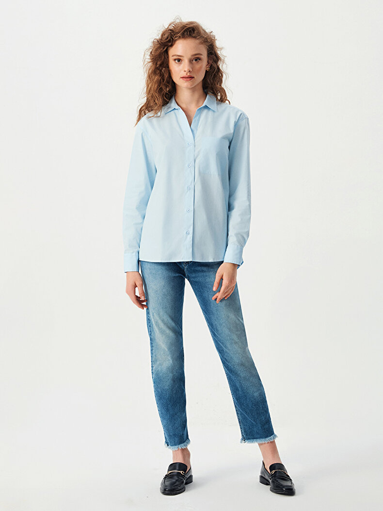 Classic Collar With Pockets Blue Hemd