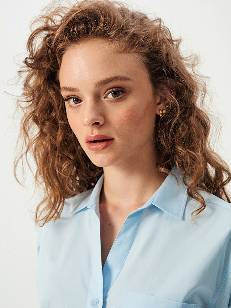 Classic Collar With Pockets Blue Hemd