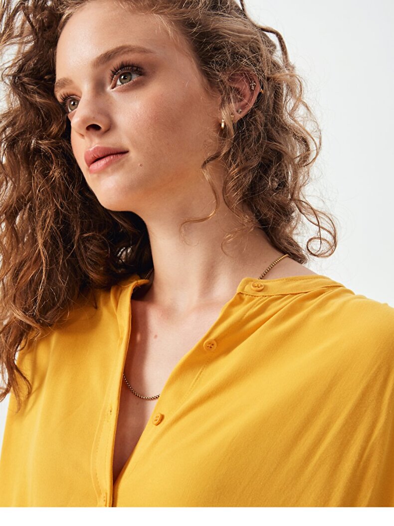 Short Sleeve Geel Overhemd