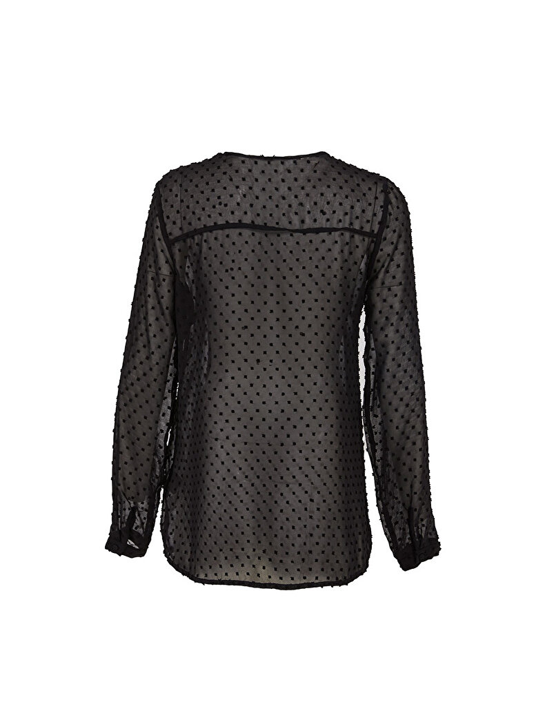 Long Sleeve Jumpsuit Schwarz Bluse