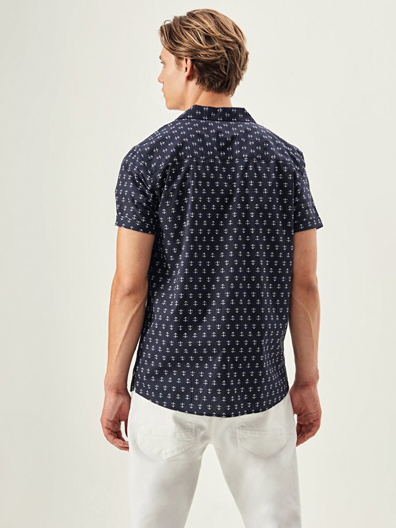 Pattern Short Sleeve Overhemd