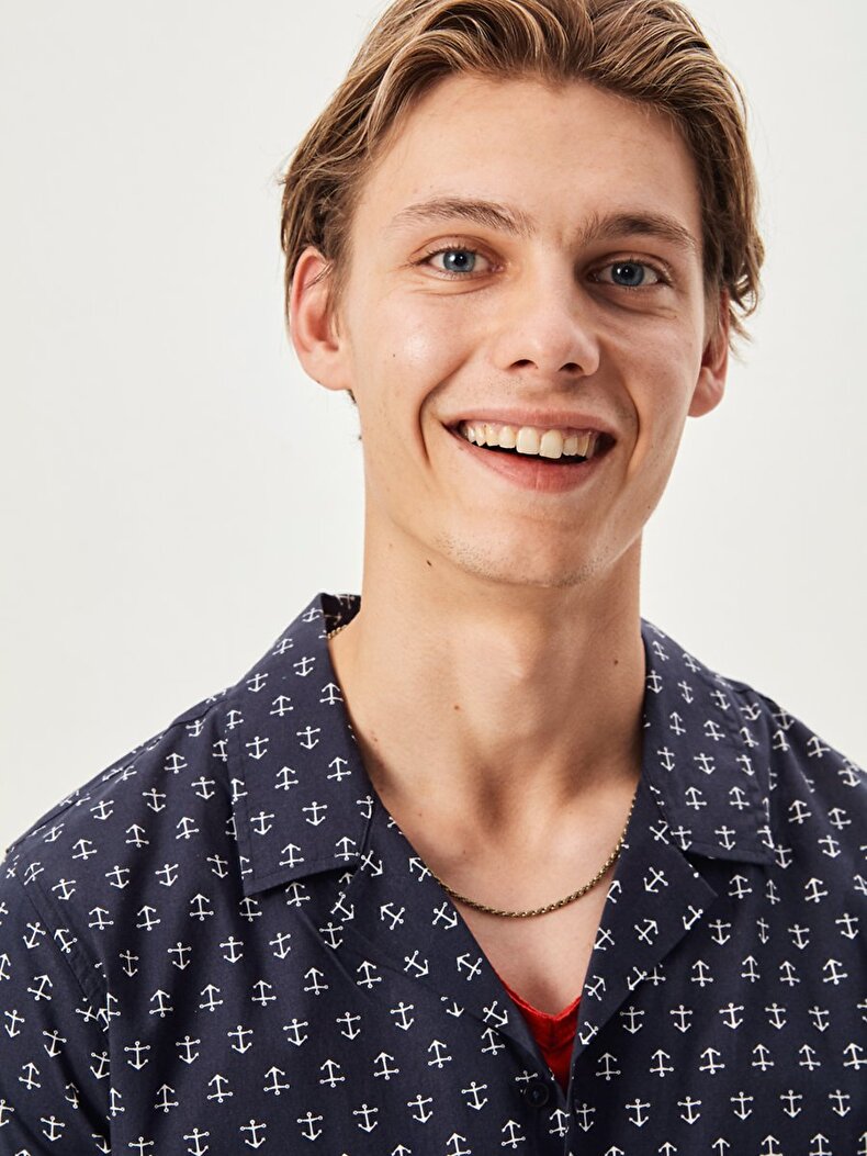 Pattern Short Sleeve Overhemd