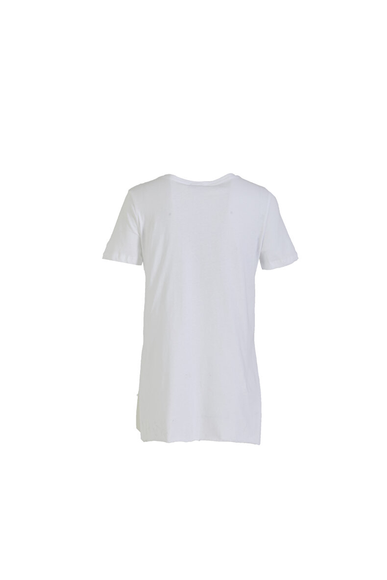 Short Sleeve V-neck Weiss T-shirt