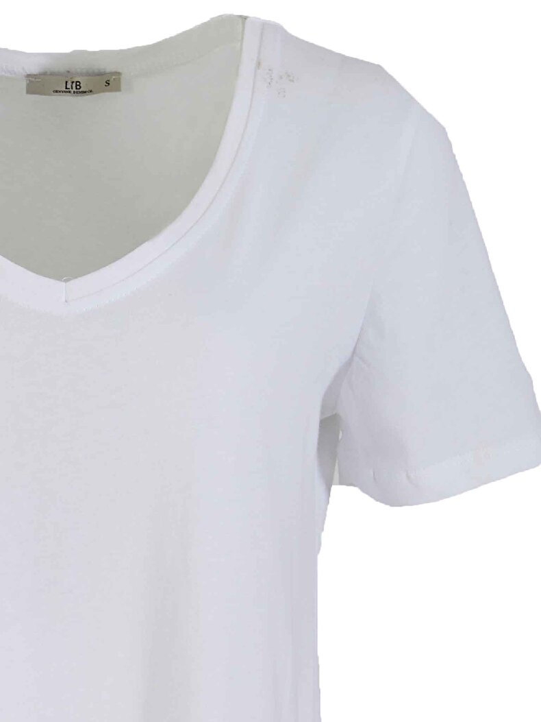 Short Sleeve V-neck Weiss T-shirt