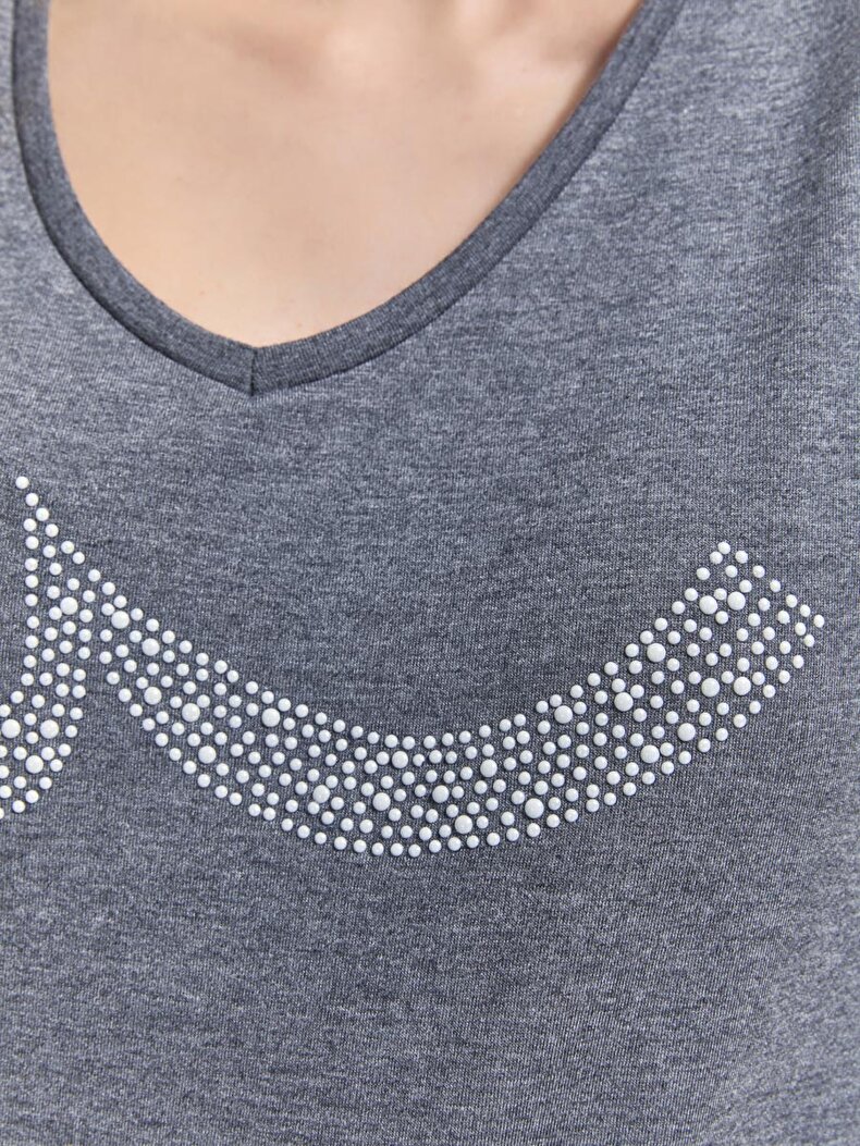 V-neck Ltb Logo Antraciet T-shi̇rt