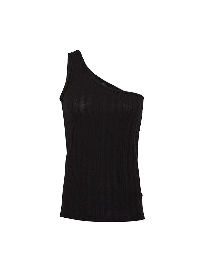 Asymmetric Schwarz Unterhemd