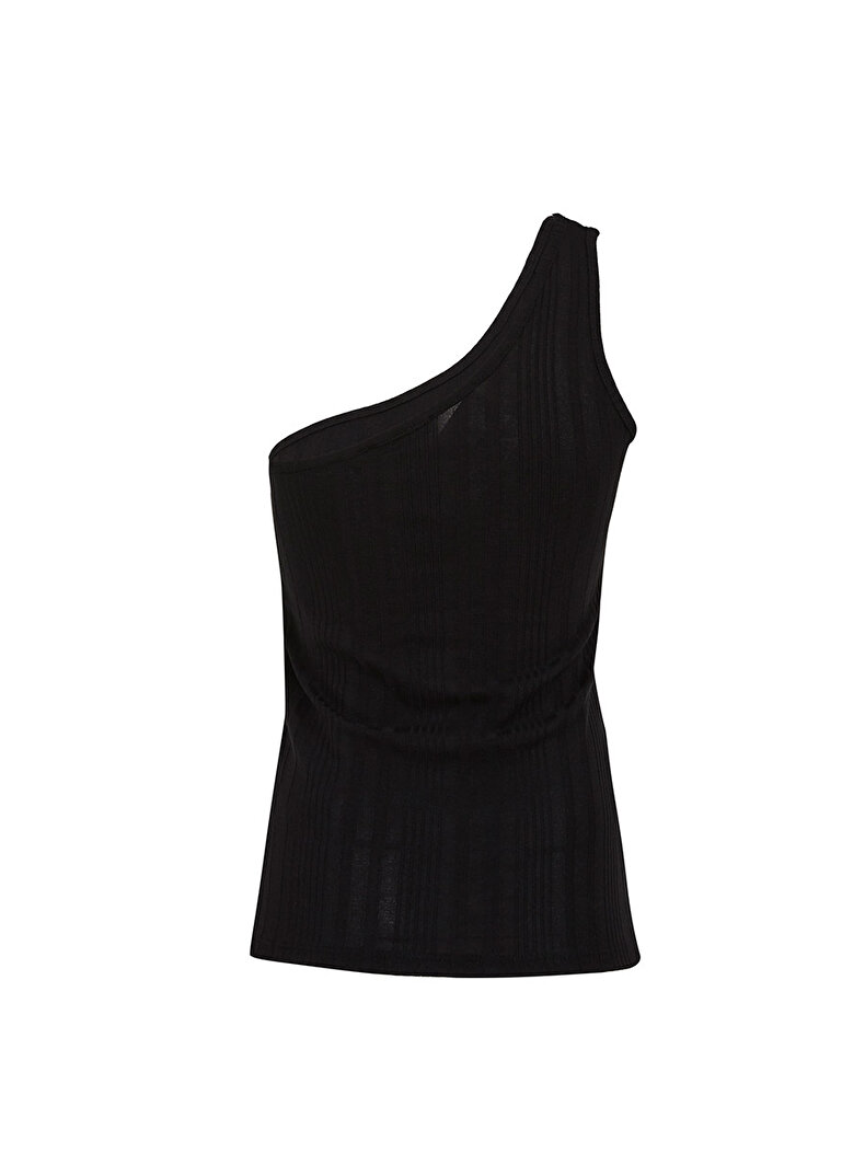 Asymmetric Schwarz Unterhemd