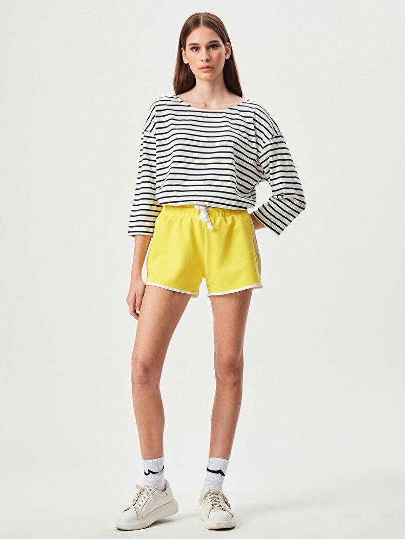 Striped Short Yellow Shorts