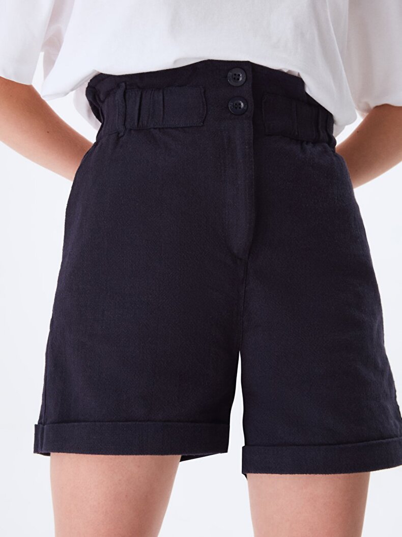 High Waist Navy Shorts
