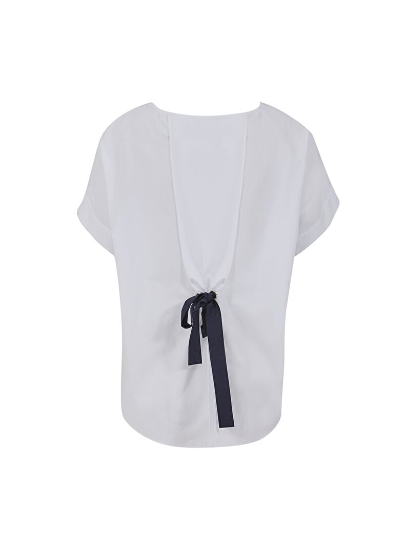 Short Sleeve Back Detailed White