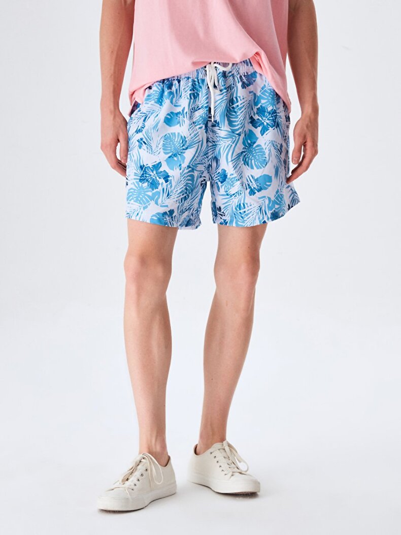 Flower Print Pattern Sea Shorts