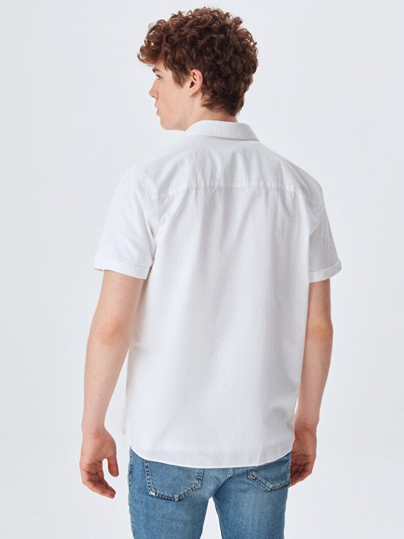 Short Sleeve With Pockets White Shirt