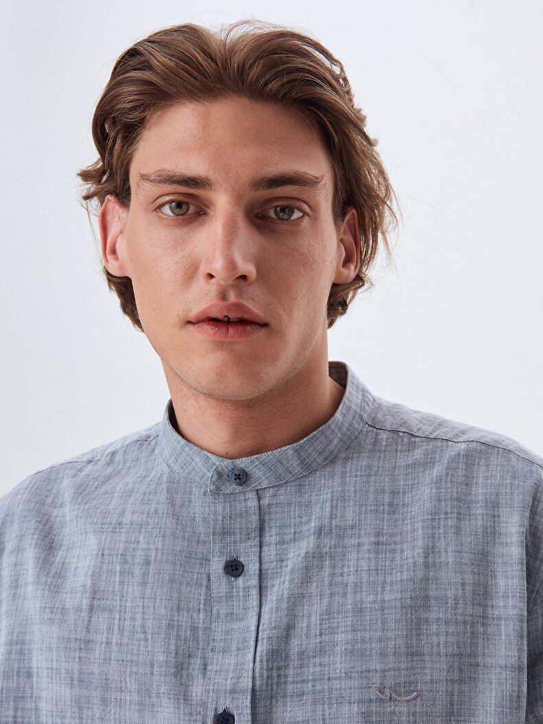 Mao Collar Long Sleeve