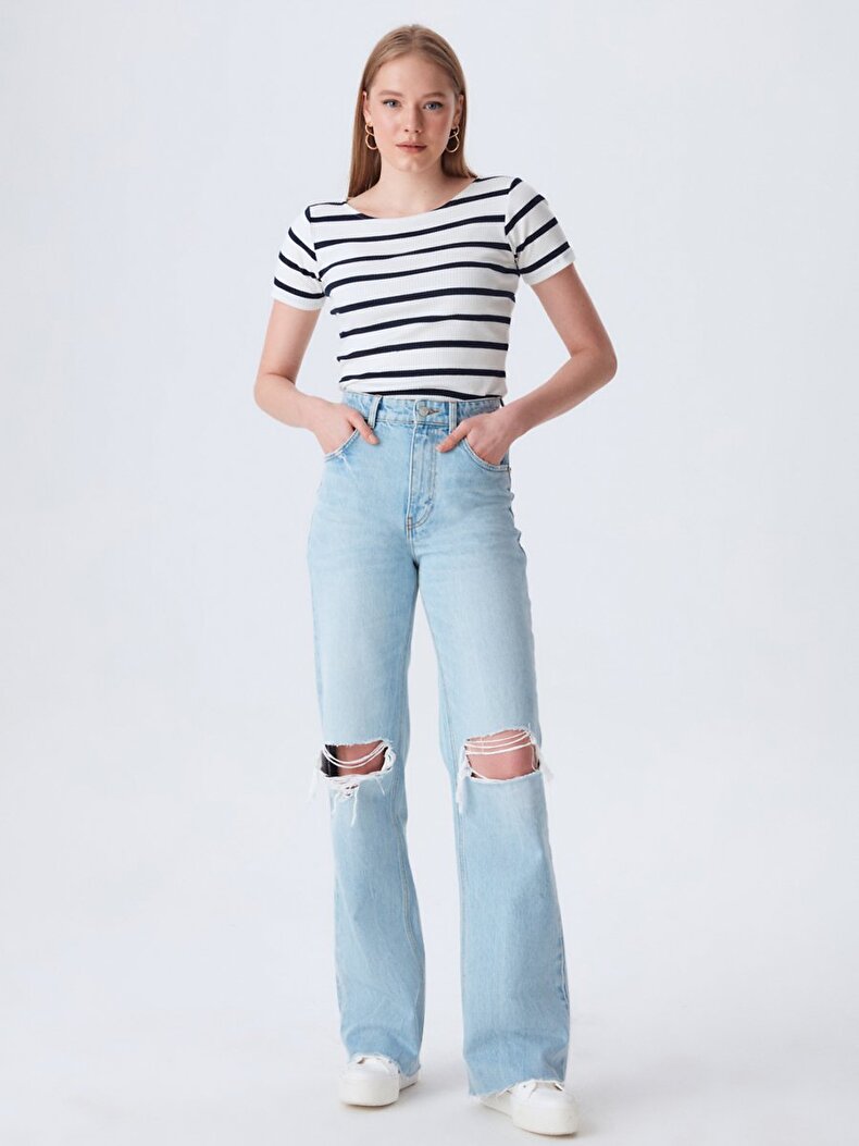Striped Print Short Sleeve Striped Print Short Sleeve