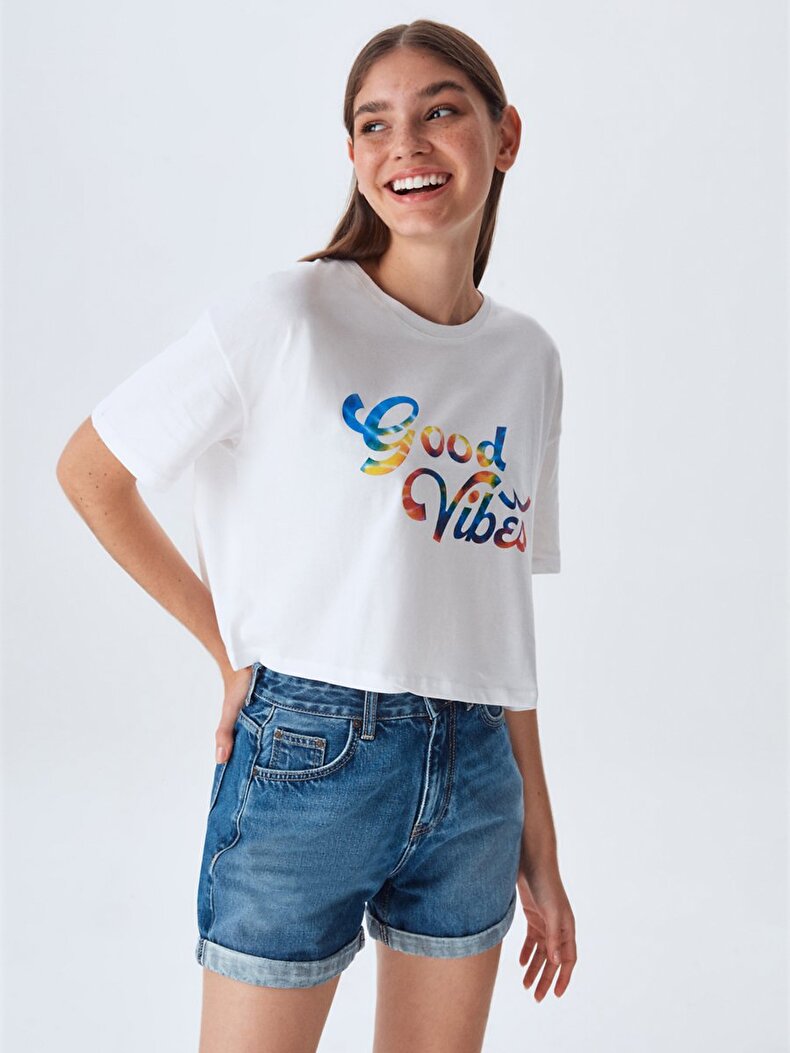 With Print White T-shirt
