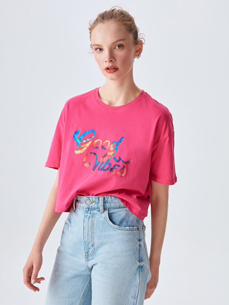 With Print Pink T-shirt