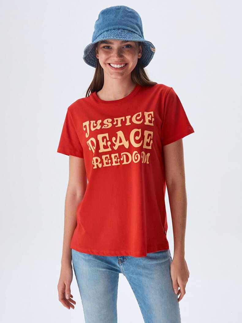 With Print Red T-shirt