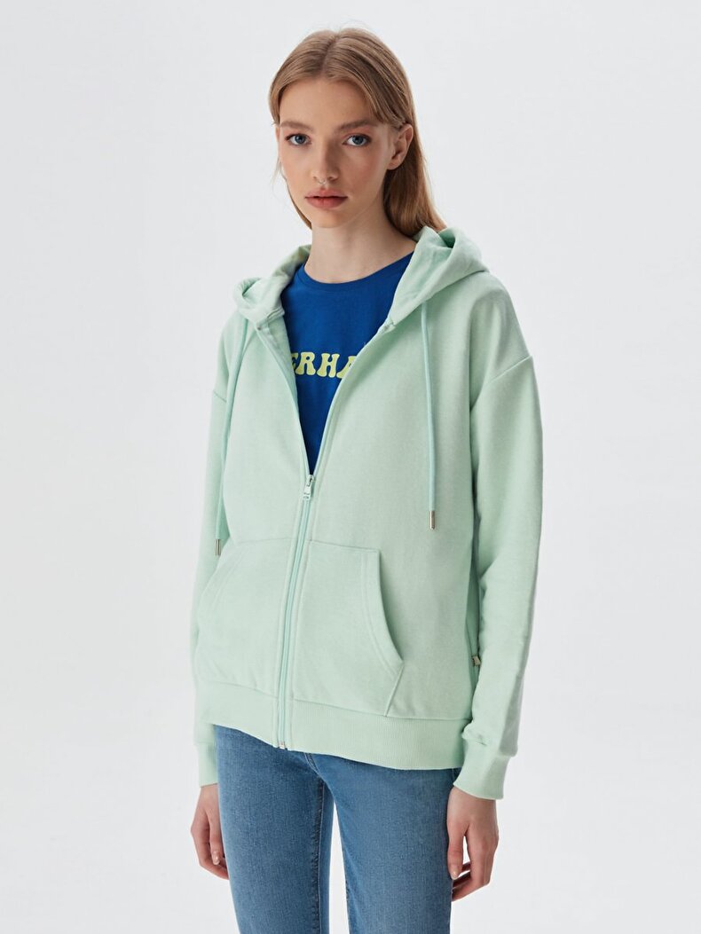 Grün Strickjacke