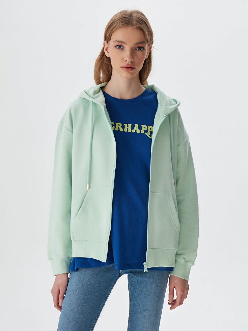 Grün Strickjacke