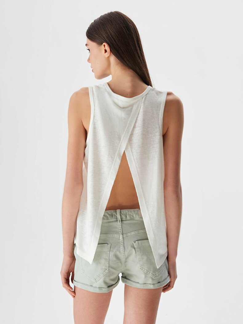 Sleeveless Split Wit Atleet