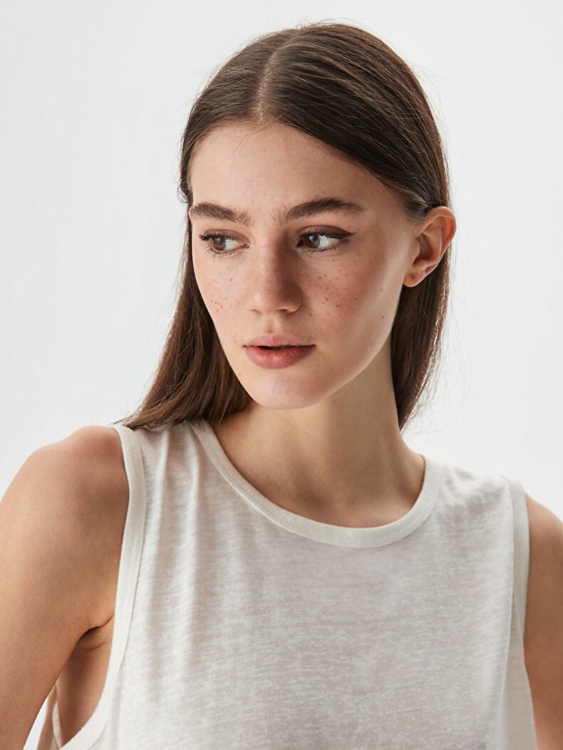 Sleeveless Split Wit Atleet