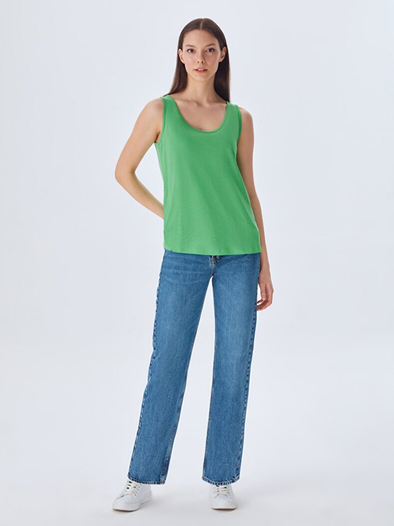 Round Collar Sleeveless Unterhemd