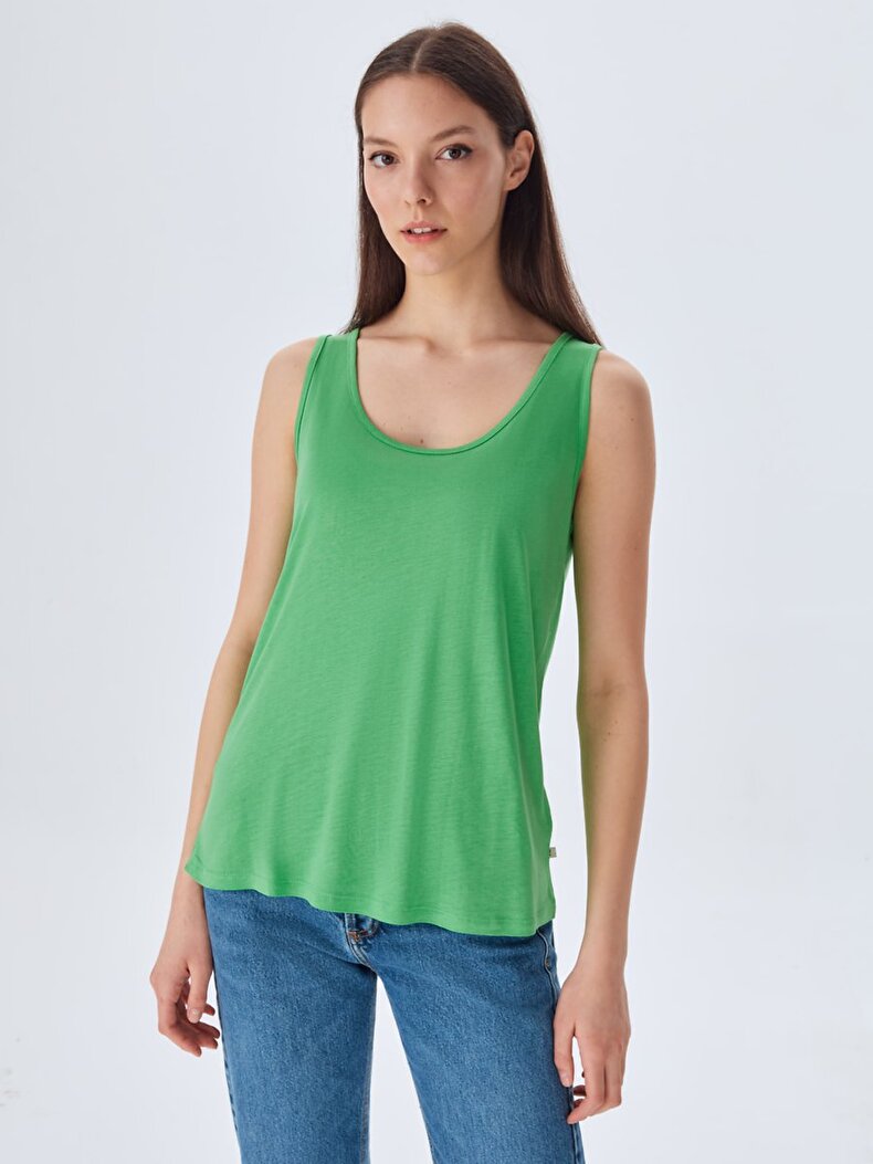 Round Collar Sleeveless Unterhemd