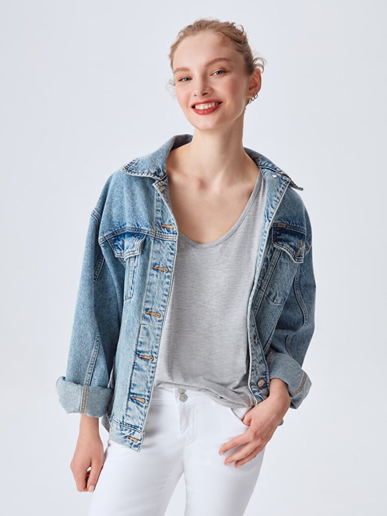 Round Collar Sleeveless Grau Unterhemd
