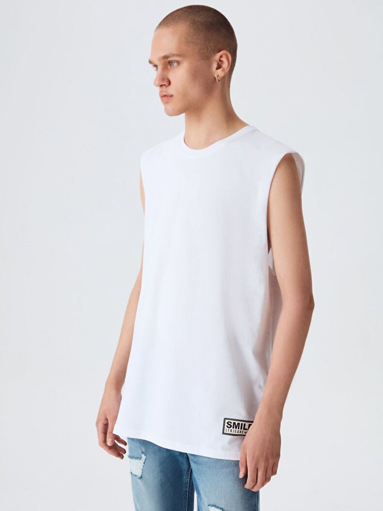 Loose Fit Weiss Unterhemd