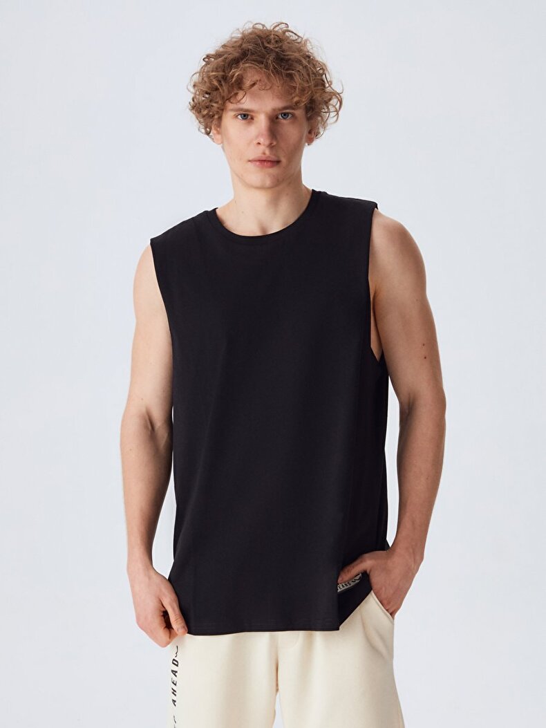 Loose Fit Schwarz Unterhemd