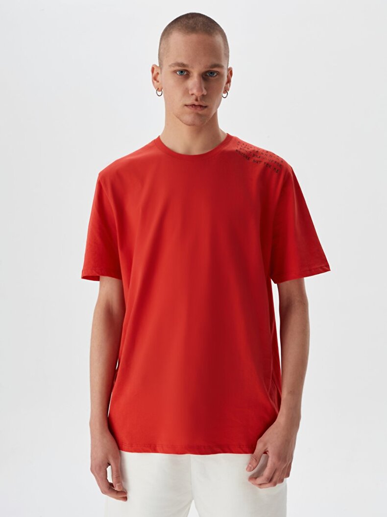 Crew Neck Red T-shirt
