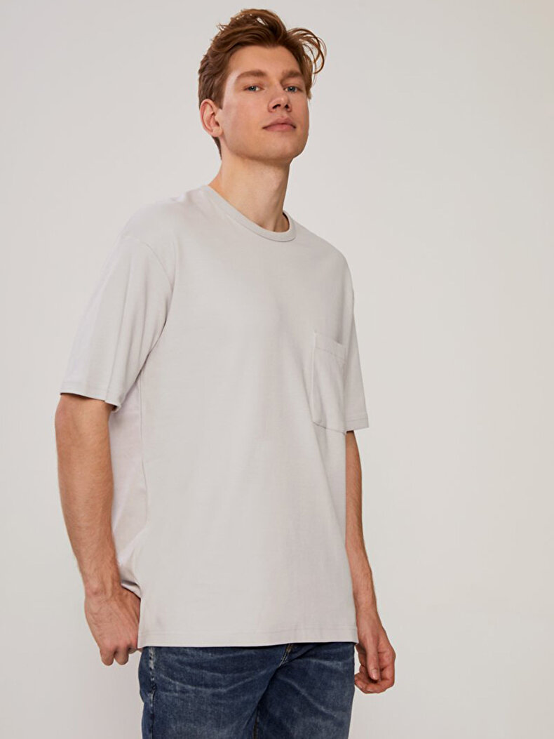 Loose Fit With Pockets Grey T-shirt