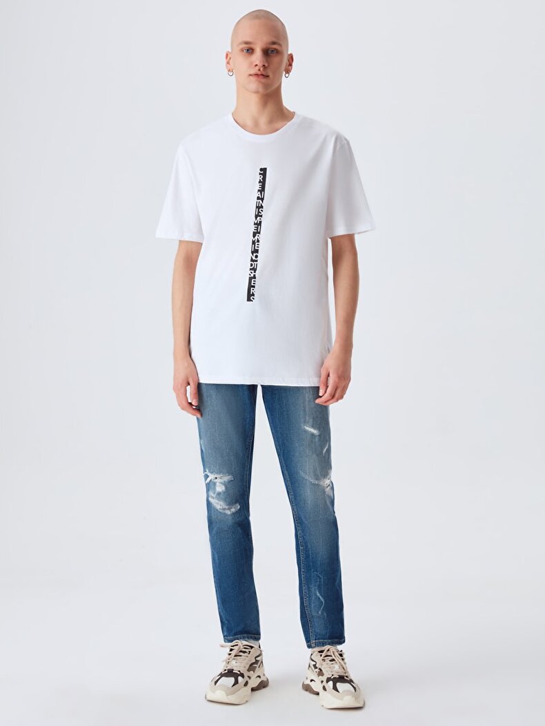 Crew Neck Weiss T-shirt