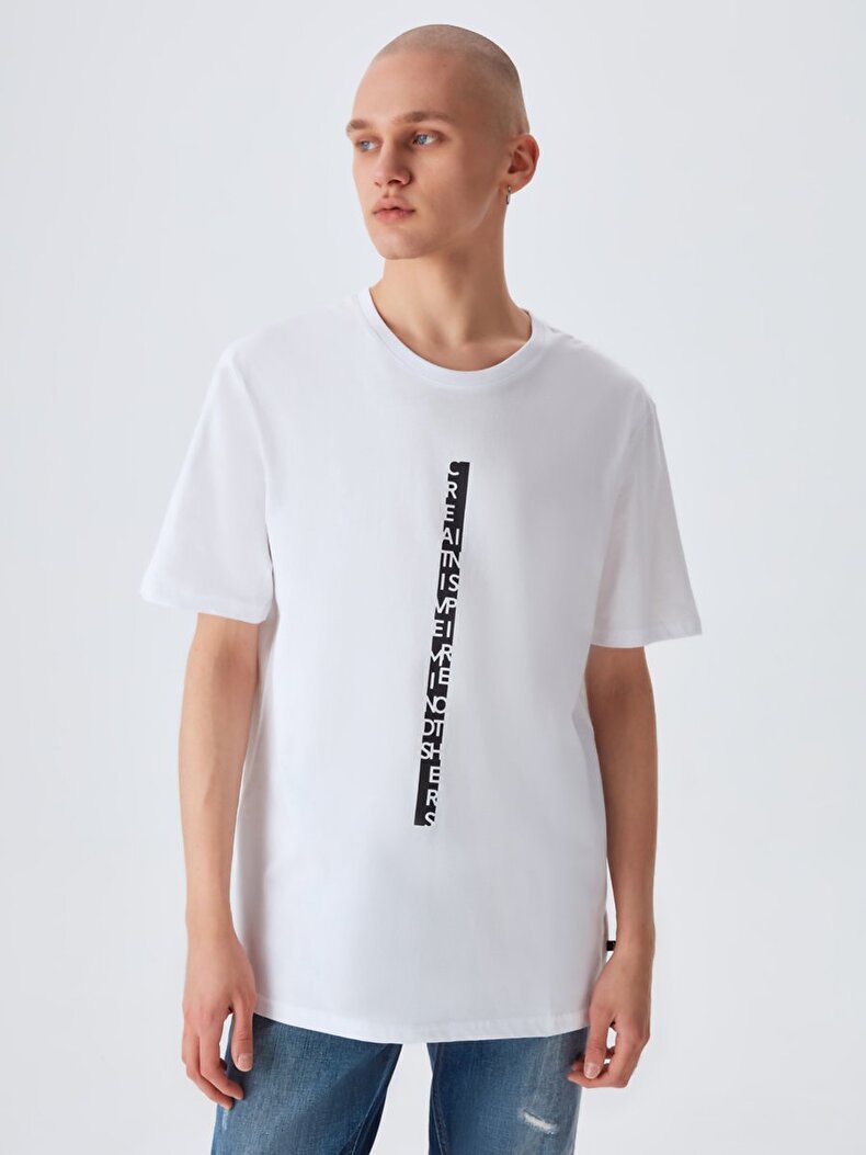 Crew Neck Weiss T-shirt