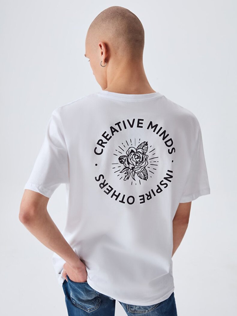 Crew Neck Weiss T-shirt