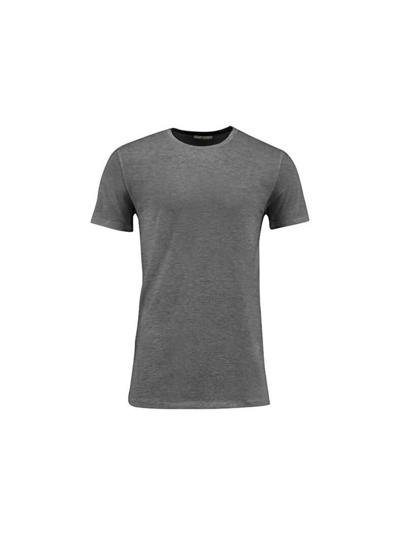 Crew Neck Basic Short Arm Slim Anthracite T-shirt