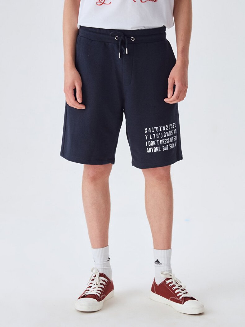 Written Navy Shorts
