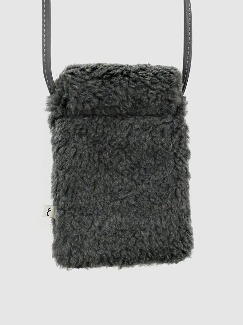 Plush Mini Dark Grey Bag