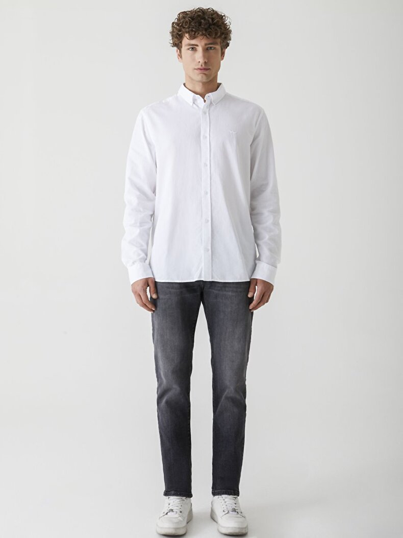 Classic Collar Long Sleeve White Shirt