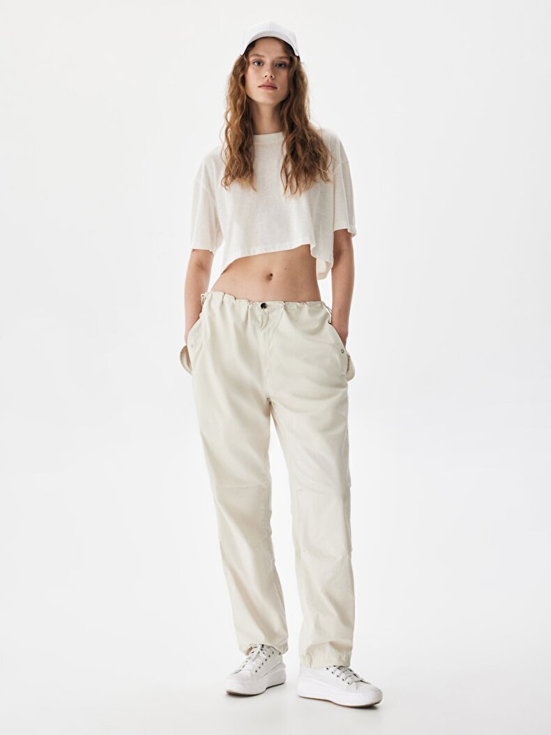 Knitted Cropped White T-shirt