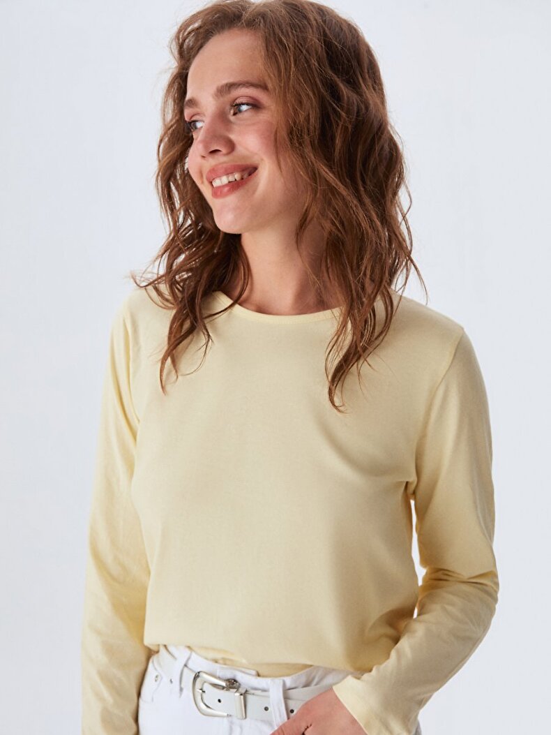 Back Detailed Gelb Sweatshirt