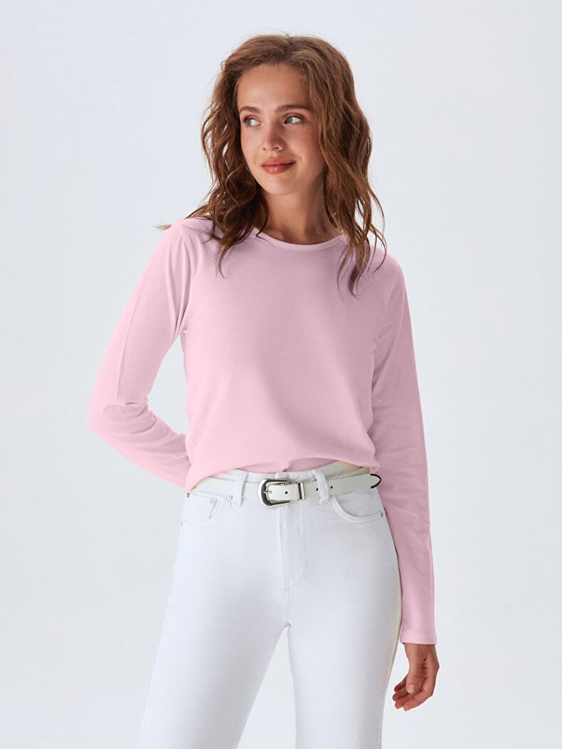 Back Detailed Roze Sweatshirt